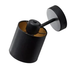 Argon Væglampe Suerte, sort / guld, 1 lyskilde, tekstil, stål