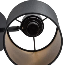 Argon Væglampe Suerte, sort / guld, 1 lyskilde, tekstil, stål