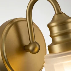 QUOIZEL Væglampe Swell IP44, 1-lys, børstet messing