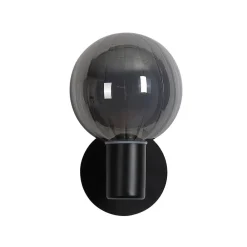 Væglampe til badeværelset Lumisphere, sort/røggrå, højde 12 cm Glas^Searchlight Discount