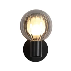 Væglampe til badeværelset Lumisphere, sort/røggrå, højde 12 cm Glas^Searchlight Discount