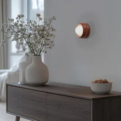 Argon Væglamper>Væglampe Tina, terrakotta/opal, glas, Ø 19 cm