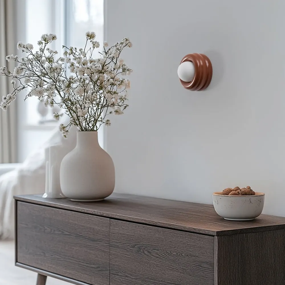 Argon Væglamper>Væglampe Tina, terrakotta/opal, glas, Ø 19 cm