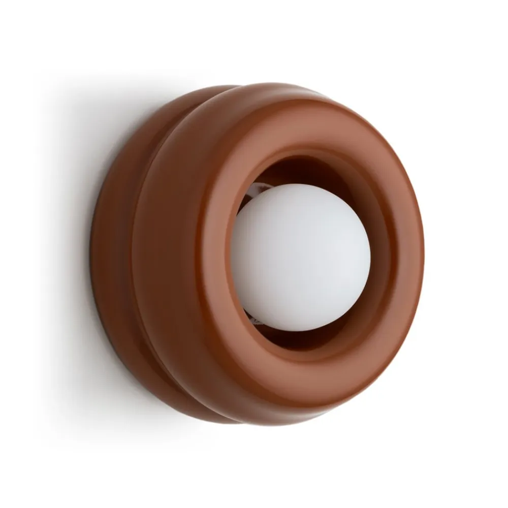 Argon Væglamper>Væglampe Tina, terrakotta/opal, glas, Ø 19 cm