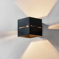 SOLLUX LIGHTING Væglampe Top up/down, sort krop