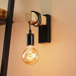 Væglampe Townshend med træelement^EGLO Outlet