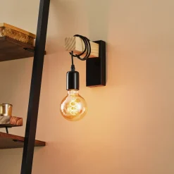 Væglampe Townshend med træelement^EGLO Outlet