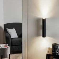 SOLLUX LIGHTING Væglampe Tube op/ned, sort