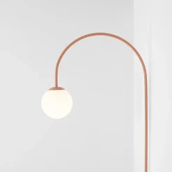 ALDEX Væglampe Una, metal, glas, koralrød