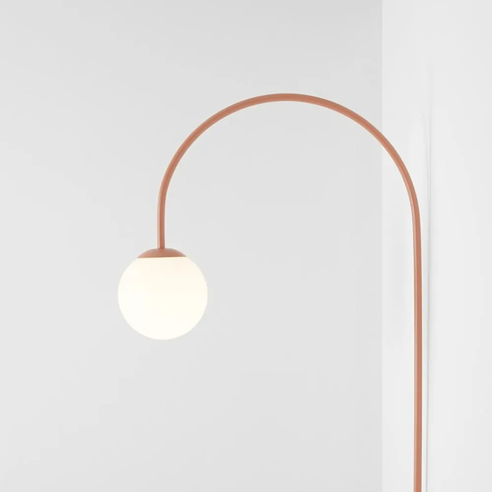 ALDEX Væglampe Una, metal, glas, koralrød