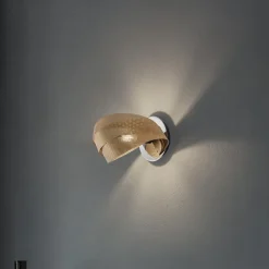 Domiluce Væglampe Vento, sort/guld, metal, 27 cm, E14