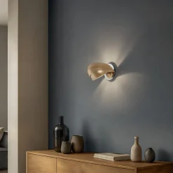 Domiluce Væglampe Vento, sort/guld, metal, 27 cm, E14