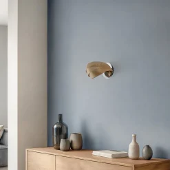 Domiluce Væglampe Vento, sort/guld, metal, 27 cm, E14