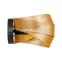 Domiluce Væglampe Vento, sort/guld, metal, 27 cm, E14