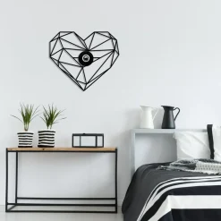 Opviq Væglamper|Væglamper>Væglampe W-046, sort, hjerteformet design, MDF-træ laserskåret