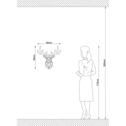 Opviq Væglampe W-051, sort, hjortedesign, MDF-træ laserskåret