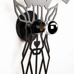 Opviq Væglampe W-051, sort, hjortedesign, MDF-træ laserskåret