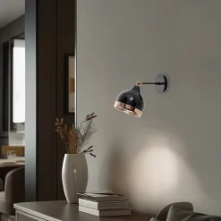 Opviq Væglampe Yildo 6901, sort/kobber, metal