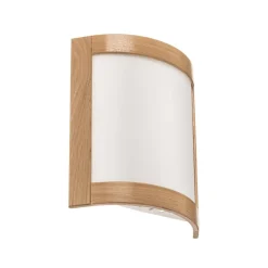 Lamkur Væglampe Zanna i træ, højde 34 cm, lys eg