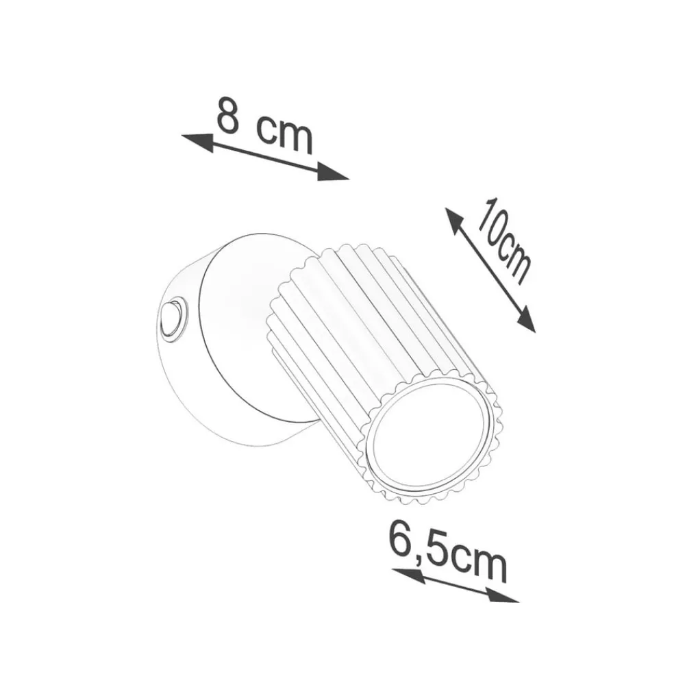 SOLLUX LIGHTING Vægspot carbon, sort, udspring 16 cm, kontakt, aluminium