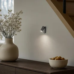 Nowodvorski Lighting Vægspot FOURTY, mørkegrå, højde 17 cm, metal, GU10