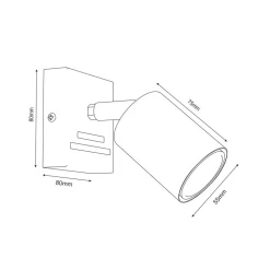Vægspot Jarek antracit/krom, 1 lyskilde^Luminex Discount