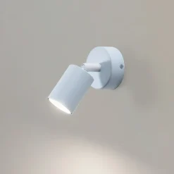 TK Lighting Spotlights>Vægspot Livia, blå, 13 cm, metal, justerbar, GU10