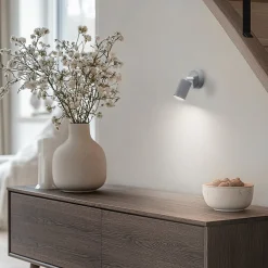 Vægspot Livia, grå, 13 cm, metal, justerbar, GU10^TK Lighting Clearance