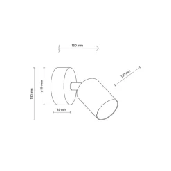 Vægspot Livia, grøn, 13 cm, metal, justerbar, GU10^TK Lighting Hot