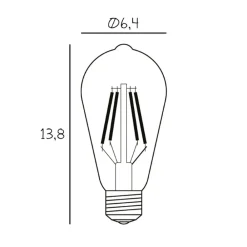DESIGN BY US Vintage LED-pære, E27, 3,5 W, 2.200 K, klar, dæmpbar