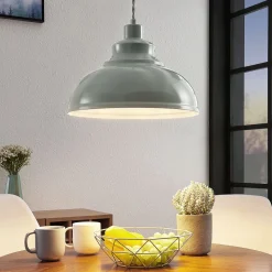 Lindby Vintage pendellampe Albertine, metal, lyseblå