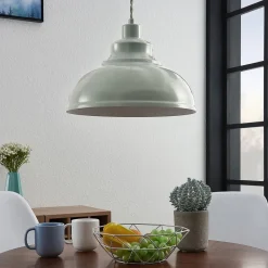 Lindby Vintage pendellampe Albertine, metal, lyseblå