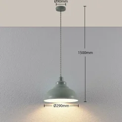 Lindby Vintage pendellampe Albertine, metal, lyseblå