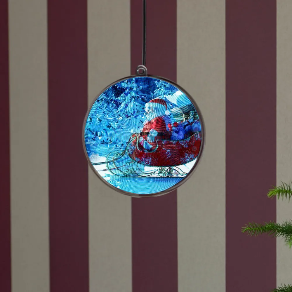 Konstsmide Christmas Vinterlandskab 3D-hologramkugle, 64 LED’er