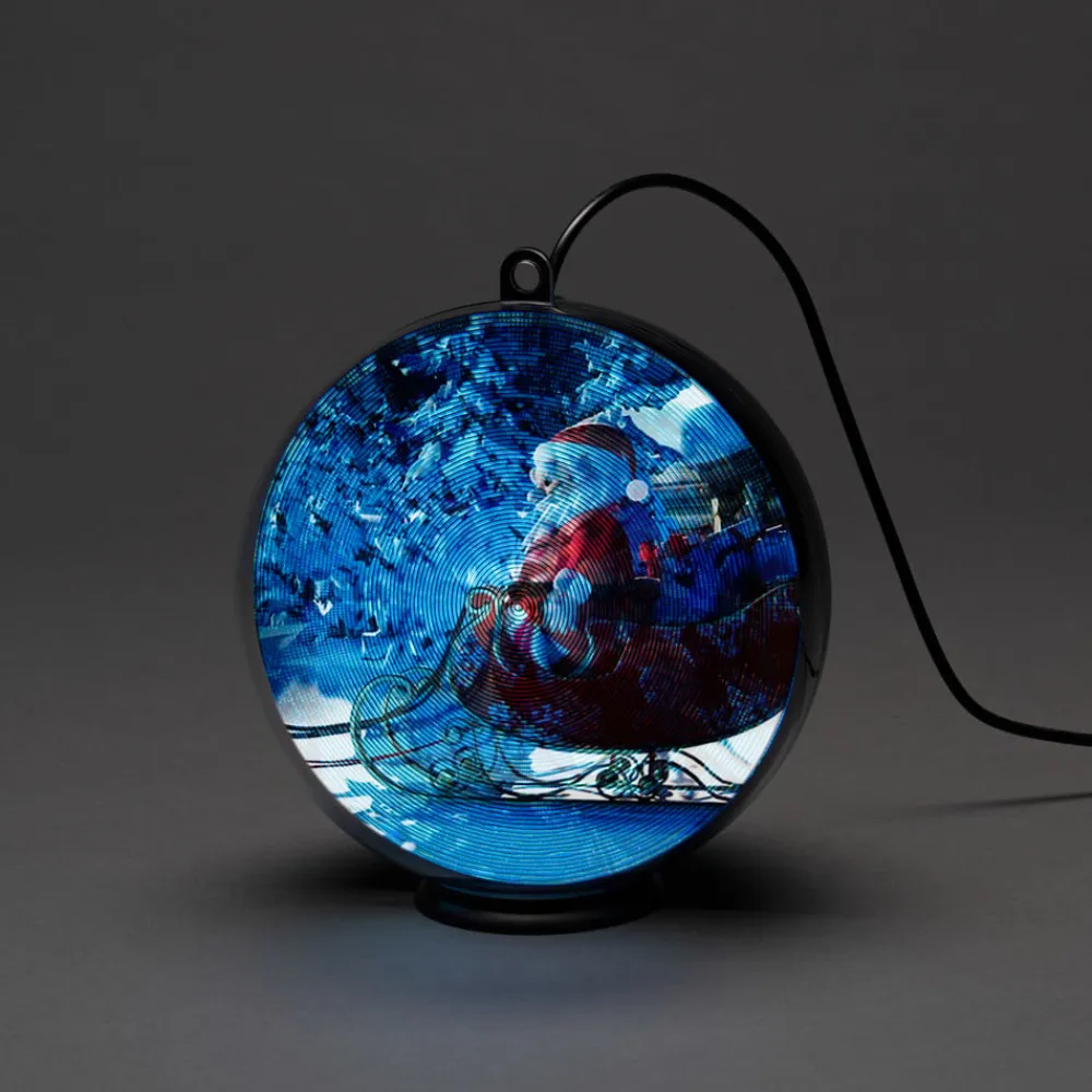 Konstsmide Christmas Vinterlandskab 3D-hologramkugle, 64 LED’er
