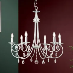 ORION Lysekroner>VIOLETTA lysekrone i sølv med seks lys