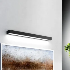 Vola LED-væglampe til badeværelset, IP44, sort, 4.000 K, bredde 80 cm^MCJ Online