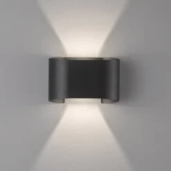FISCHER & HONSEL Wall LED-væglampe, 2 lyskilder, rund, sort