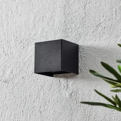 FISCHER & HONSEL Væglamper>Wall udendørs LED-væglampe, kubisk, sort