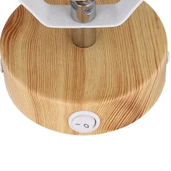 Wiho væglampe af metal, hvid/trælook, 1 lyskilde^Globo Online