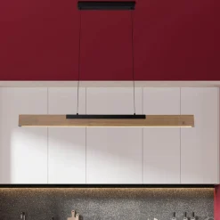 Näve Pendellamper|Pendellamper>Wilma hængelampe, træ, længde 122 cm, dæmpbar