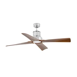 FARO BARCELONA Winche M loftventilator, LED-lampe IP44 krom