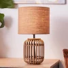 Woodrow bordlampe af bambus med stofskærm^Brilliant Sale