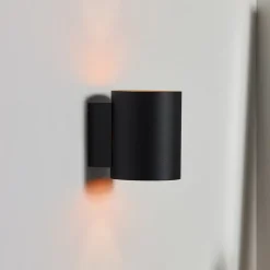 Xera væglampe, sort, Ø 8 cm, up/downlight, aluminium^Lucide Online