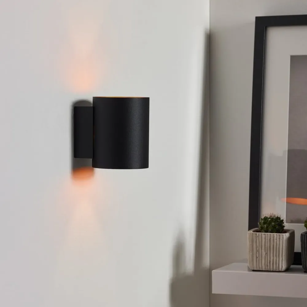 Xera væglampe, sort, Ø 8 cm, up/downlight, aluminium^Lucide Online