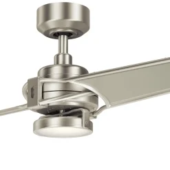 KICHLER Xety LED-loftventilator, nikkel/creme