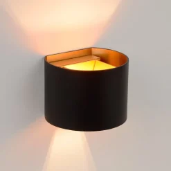 Lucide Xio LED-væglampe, bredde 13 cm, sort