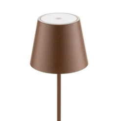 Zafferano Poldina LED-bordlampe med genopladeligt batteri, mat, brun