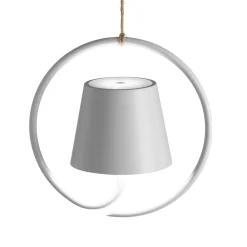 Zafferano Udendørs Pendellamper>Poldina LED-pendel med genopladeligt batteri, hvid