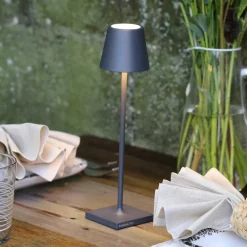 Zafferano Dekorationsbelysning|Terrassebelysning>Poldina micro akku-lampe, IP65 mørkegrå